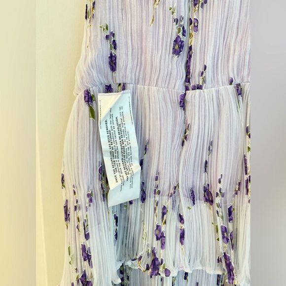 Dress The PopulationLayana Floral Tiered Bustier Gown Lavender Strapless, Large - Picture 9 of 11